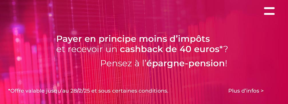 40 euros de cashback avec l'épargne-pension